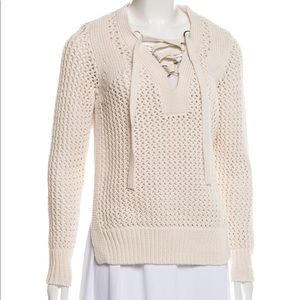 NWT Knit lace up sweater